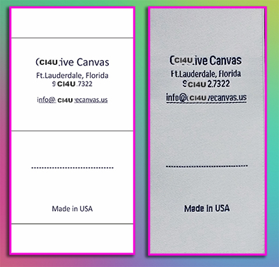 Labels for canvas coverings